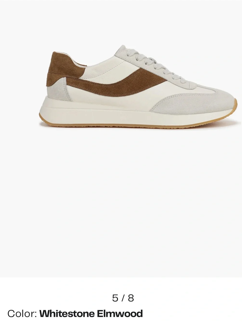 VINCE Olla Runner Sneaker  $250 won size 8 gently used Color: Whitestone Elmwood